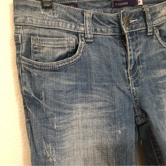 VIGOSS Womens Juniors 5 New York Boot Cut Jeans Light Wash Low Rise - Picture 4 of 14